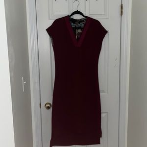 Ted Baker size medium burgundy mid length dress